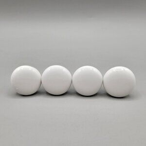 White Ceramic Drawer Knobs Set Of 4 With Screws